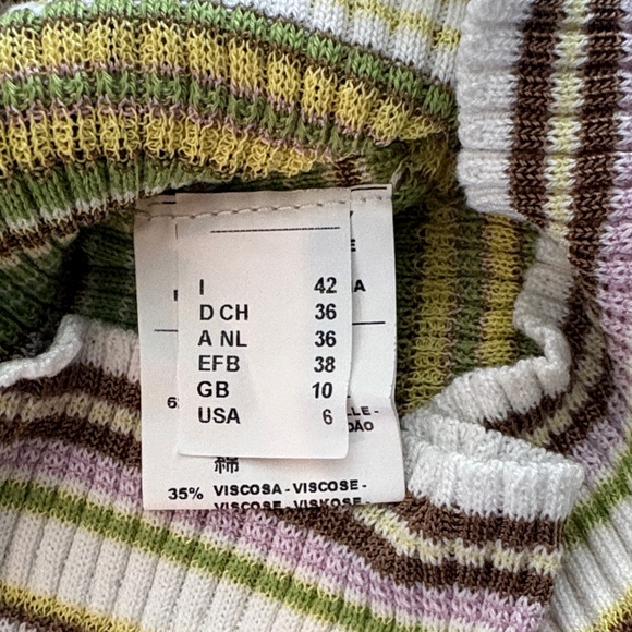 Missoni Striped Ribbed Knit Top in Yellow, Green, Brown and Cream, lilac - Picture 3 of 6